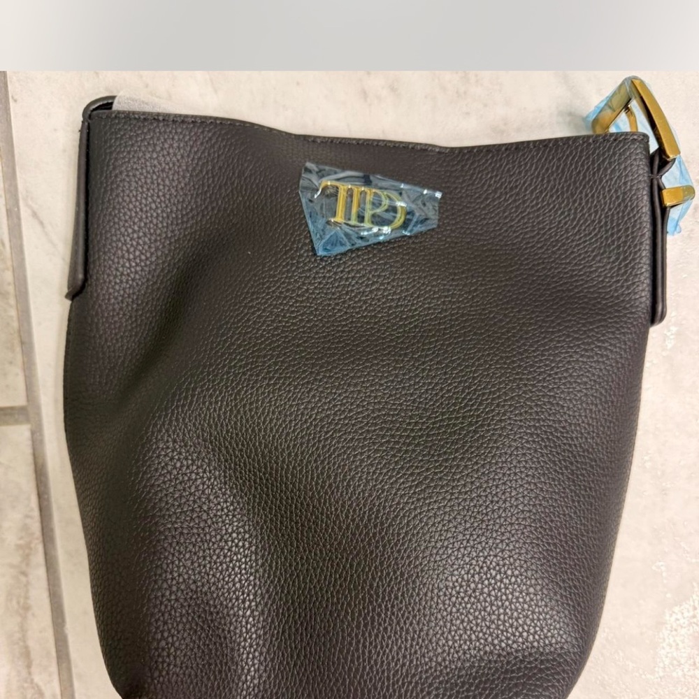 Black Leather TTPD Taylor Swift Crossbody Bag with Gold Hardware